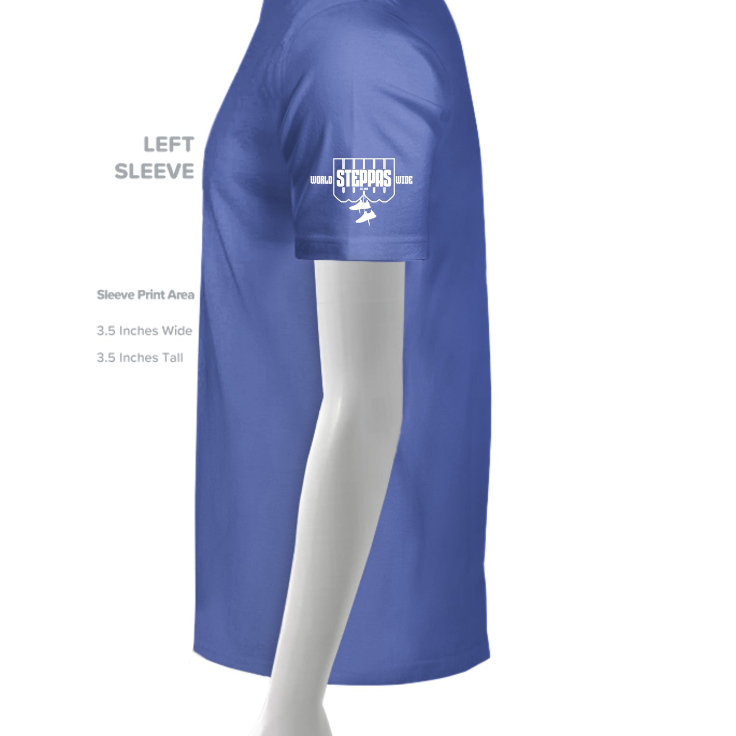 Solid True Royal Triblend - 3413C - SLEEVE_LEFT